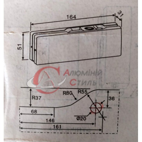 Sash hinge, top Techoln A422